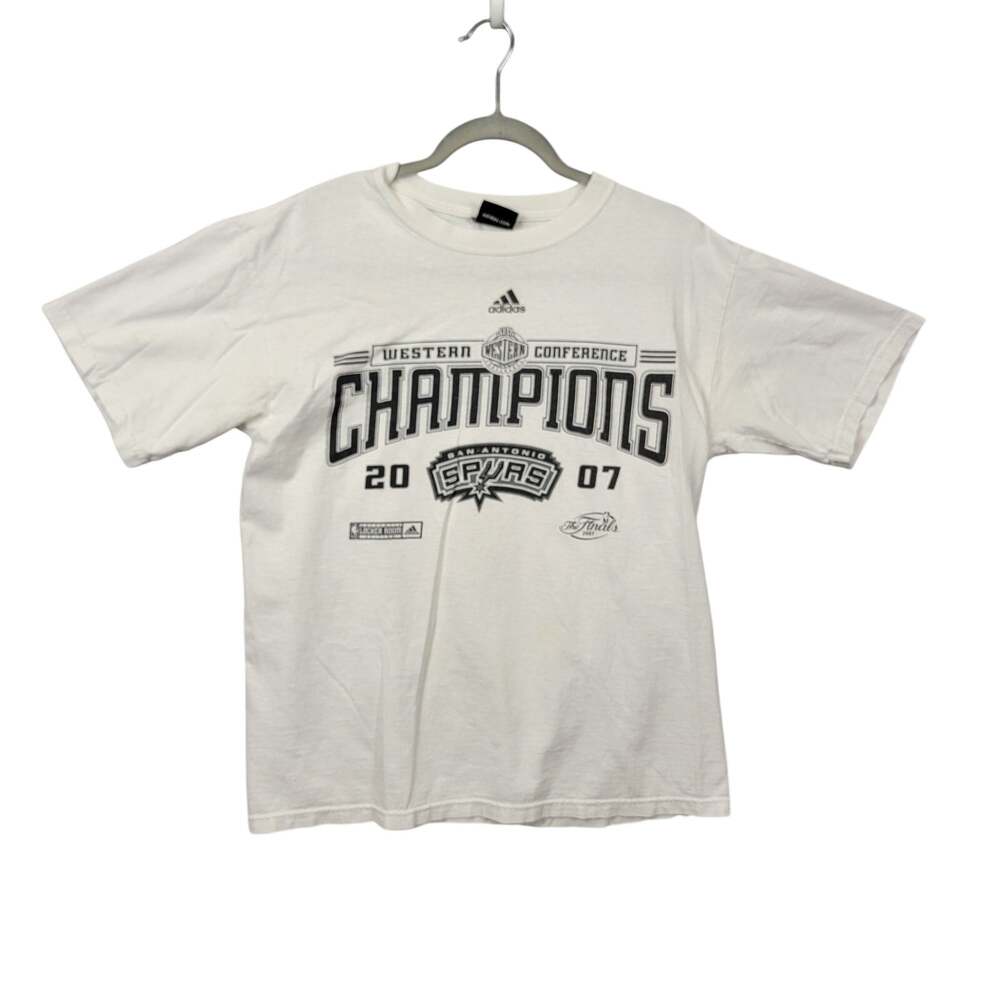 Adidas San Antonio Spurs 2007 Western Conference Champions Tee Small White NBA